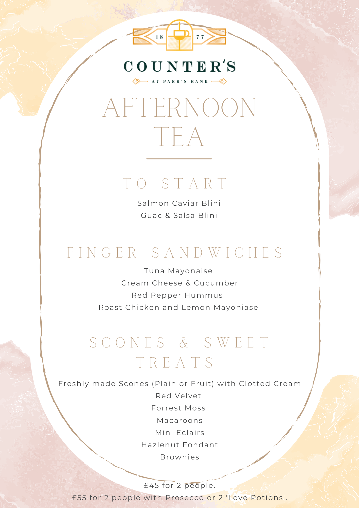 Valentine's Afternoon Tea at Counters